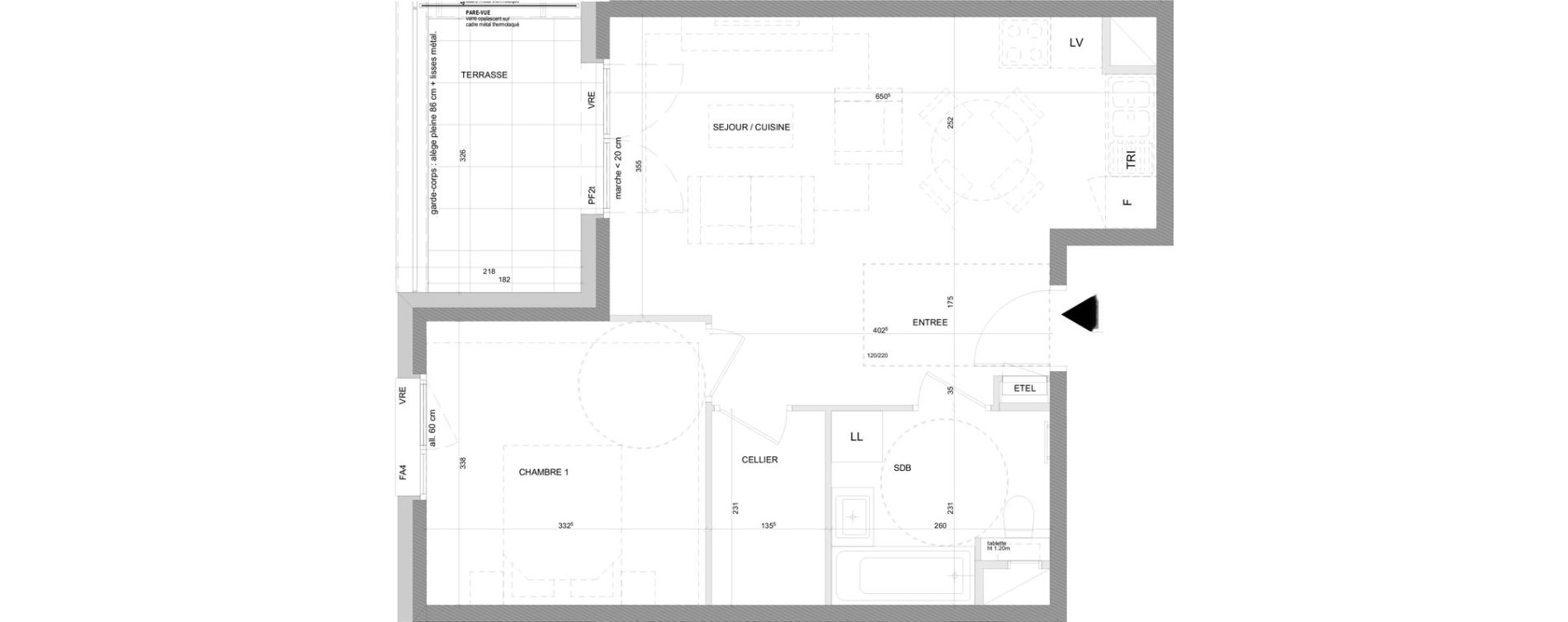 Appartement T2 de 45,07 m2 &agrave; Annecy Centre ville - vieille ville - marquisats