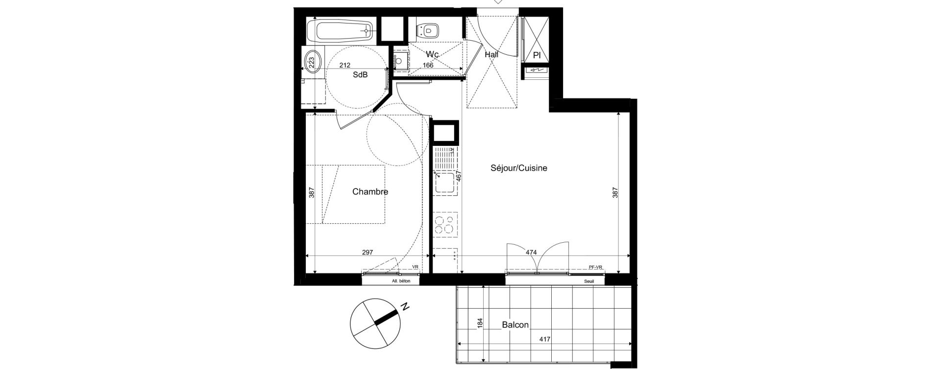 Appartement T2 de 41,53 m2 &agrave; Annecy Annecy seynod