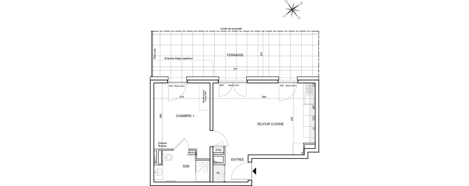 Appartement T2 de 40,52 m2 &agrave; Annecy Les hirondelles