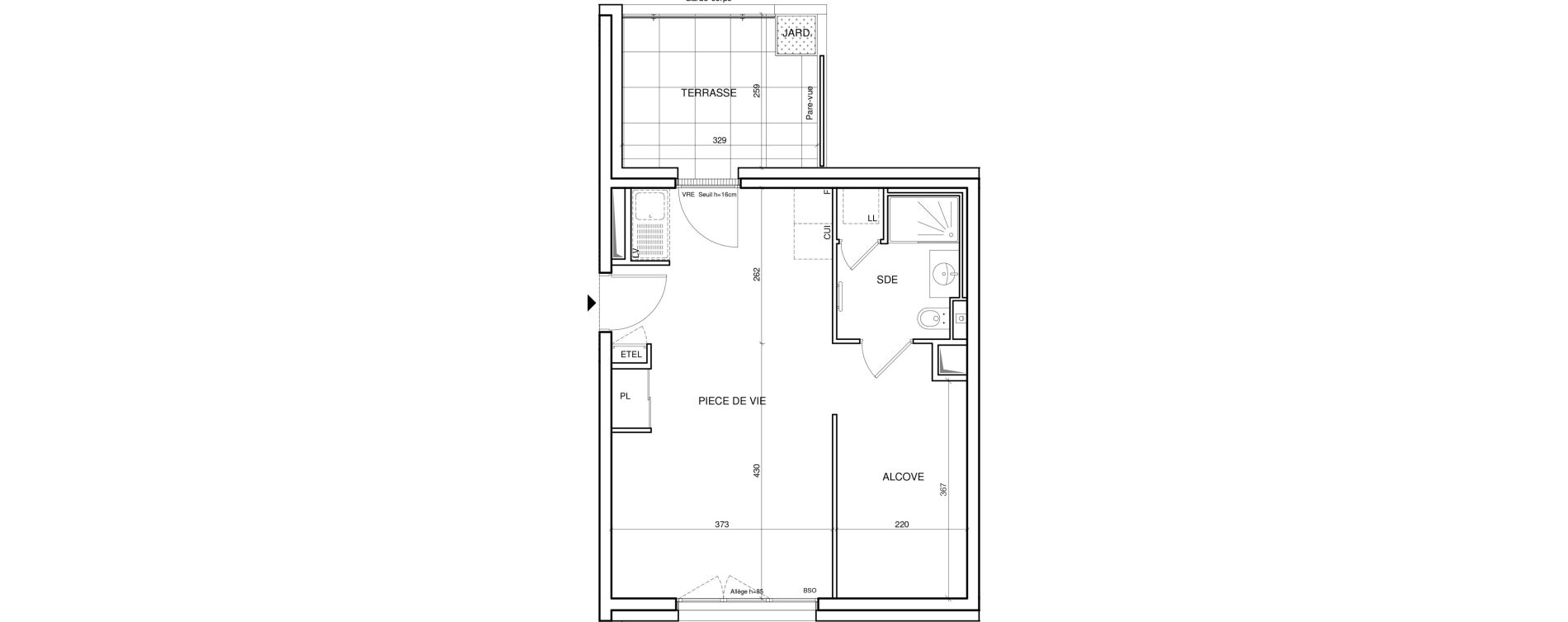 Appartement T1 de 39,12 m2 &agrave; Annecy Les hirondelles