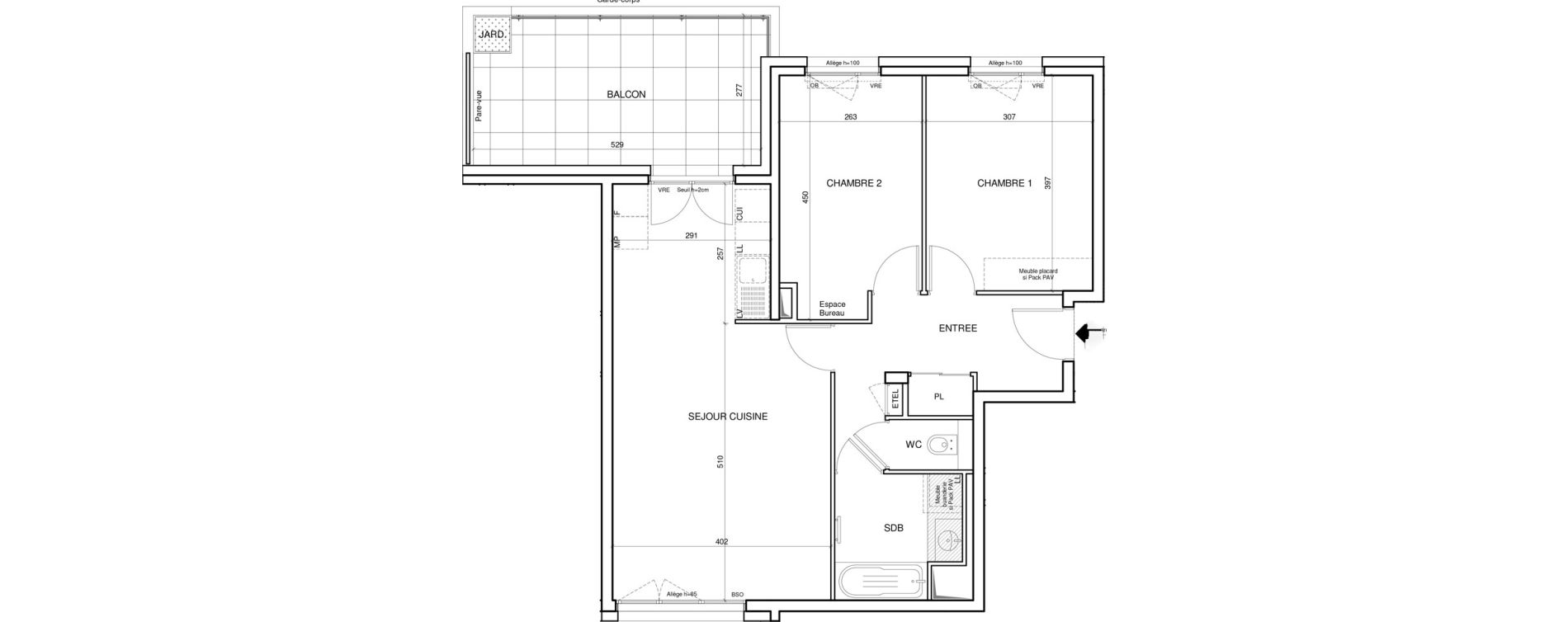 Appartement T3 de 66,24 m2 &agrave; Annecy Les hirondelles