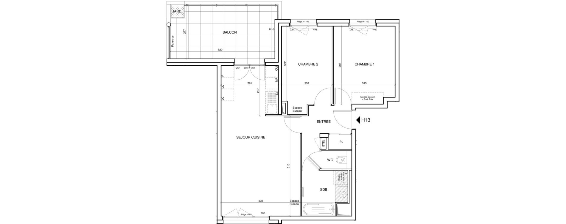 Appartement T3 de 63,17 m2 &agrave; Annecy Les hirondelles