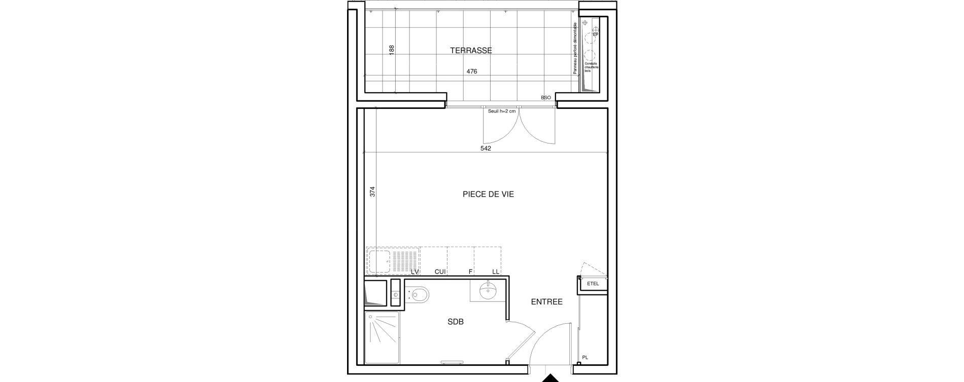 Appartement T1 de 29,73 m2 &agrave; Annecy Les hirondelles