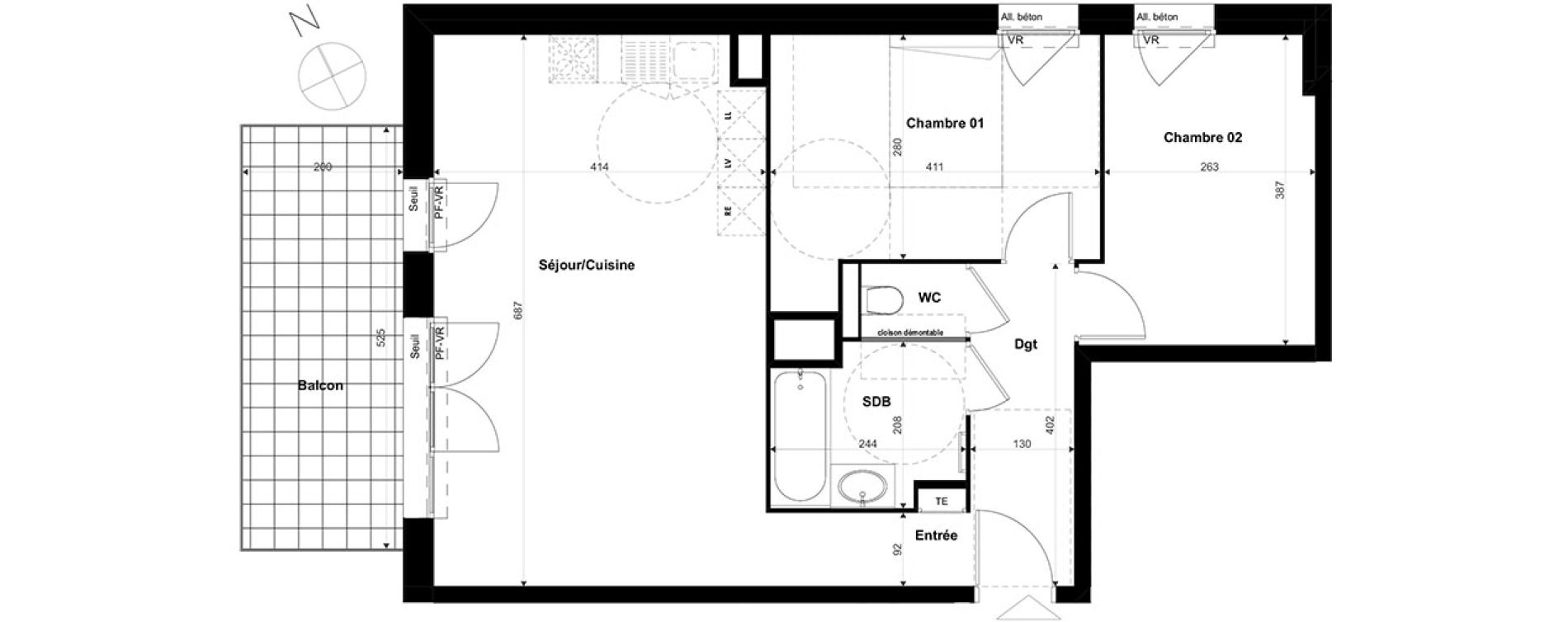 Appartement T3 de 63,90 m2 &agrave; Annemasse Centre