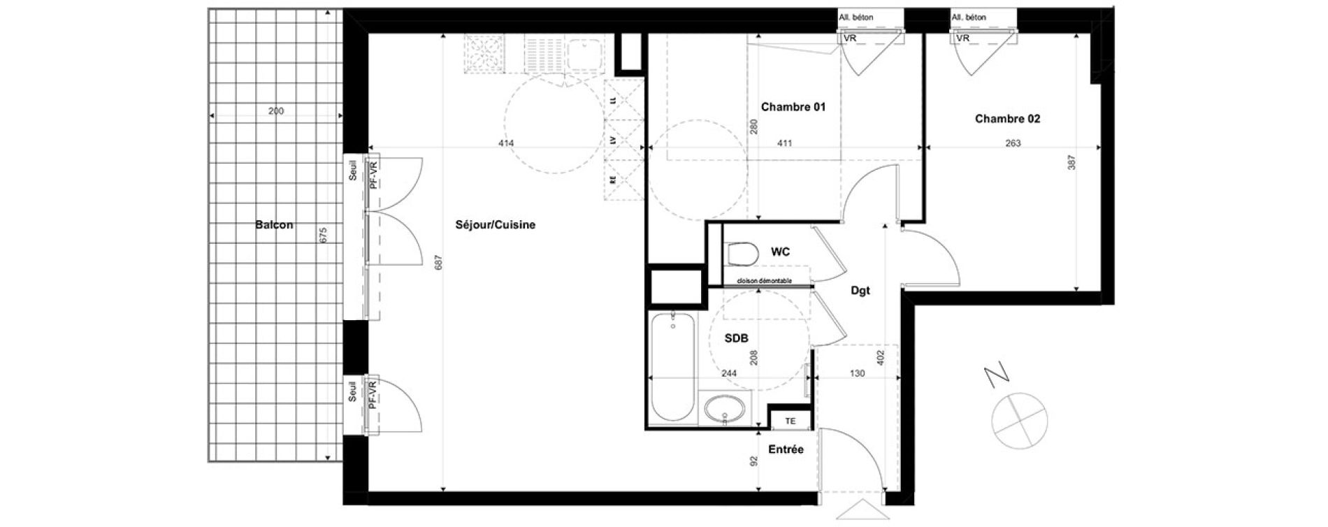Appartement T3 de 63,90 m2 &agrave; Annemasse Centre