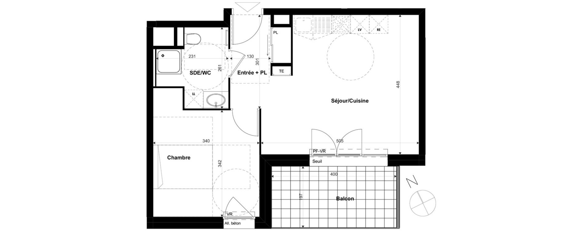 Appartement T2 de 42,04 m2 &agrave; Annemasse Centre