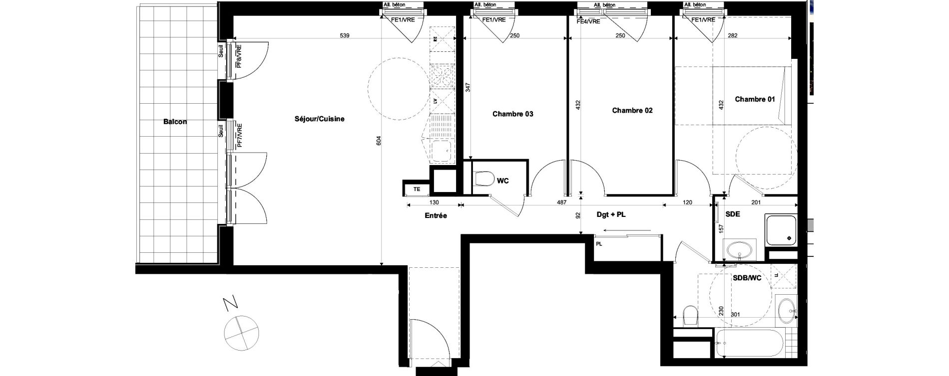 Appartement T4 de 85,40 m2 &agrave; Annemasse Centre