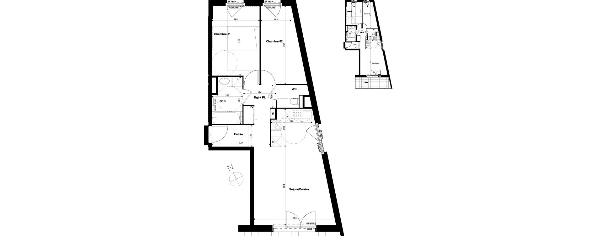 Appartement T3 de 65,34 m2 &agrave; Annemasse Centre