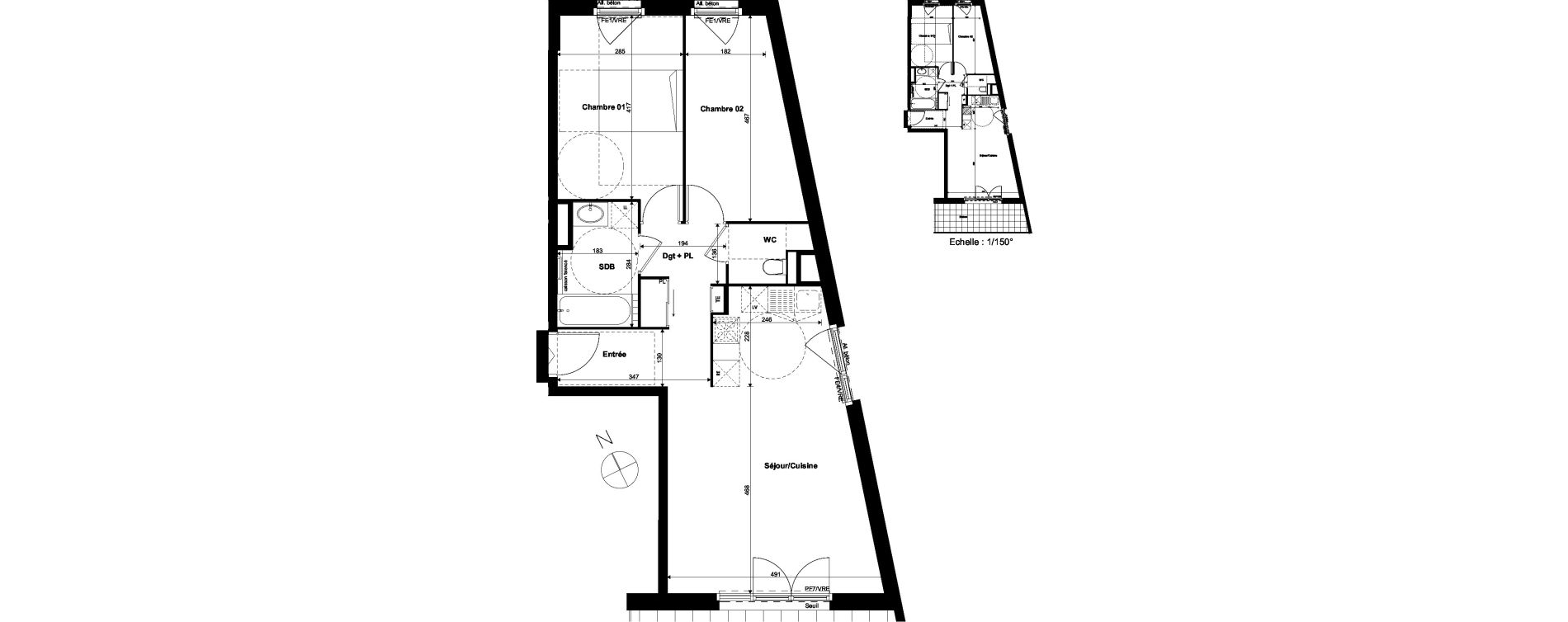 Appartement T3 de 65,34 m2 &agrave; Annemasse Centre