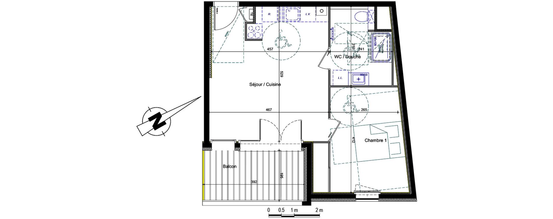 Appartement T2 de 43,59 m2 &agrave; Annemasse Centre