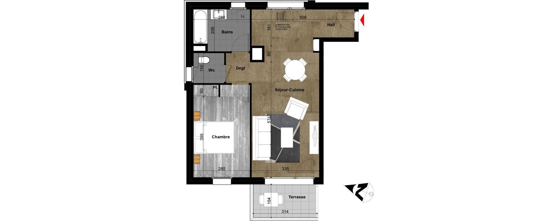 Appartement T2 de 52,13 m2 &agrave; Annemasse Centre