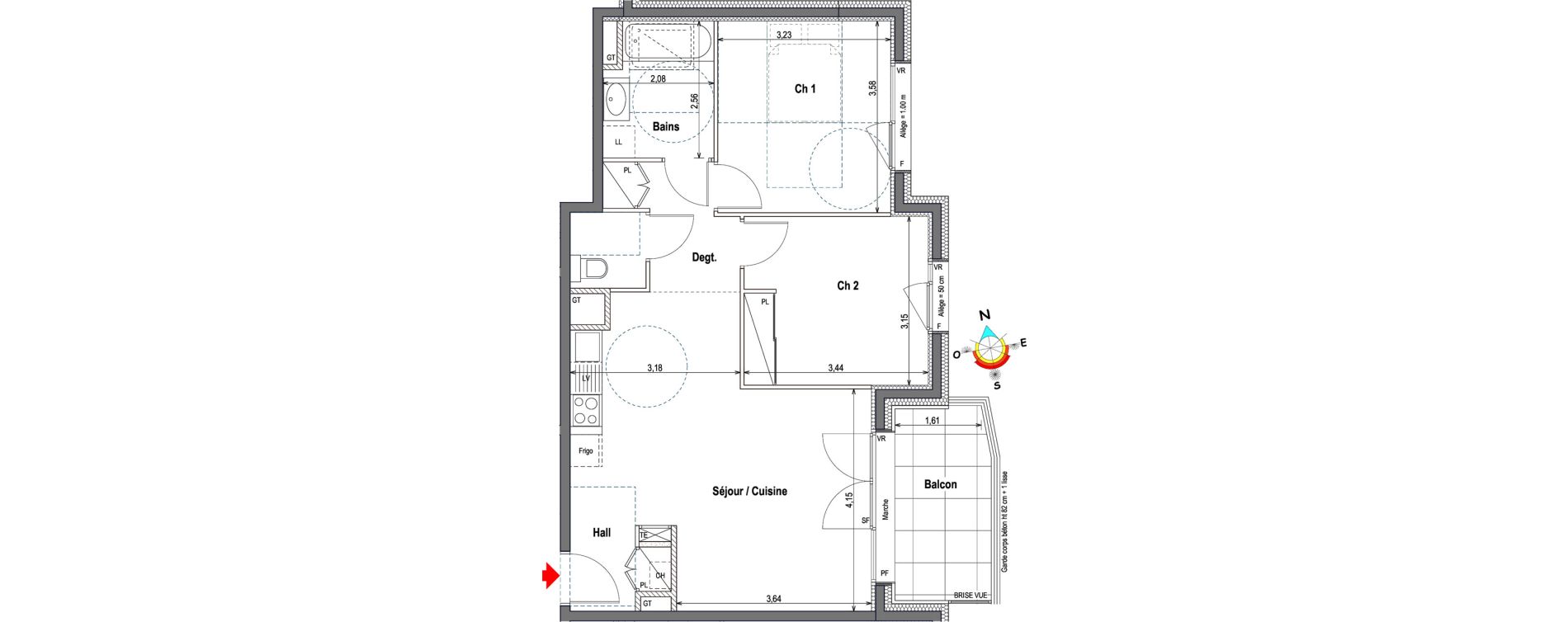 Appartement T3 de 61,54 m2 &agrave; Annemasse Centre
