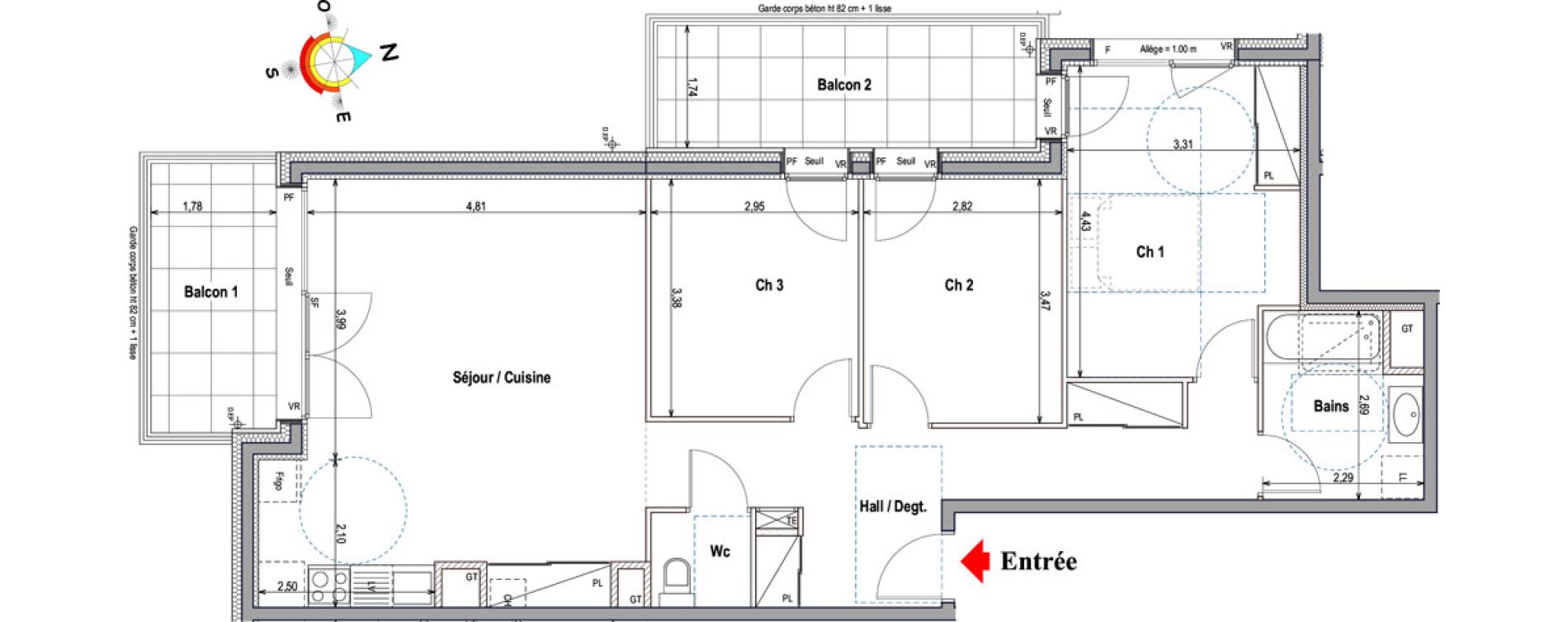 Appartement T4 de 85,95 m2 &agrave; Annemasse Centre