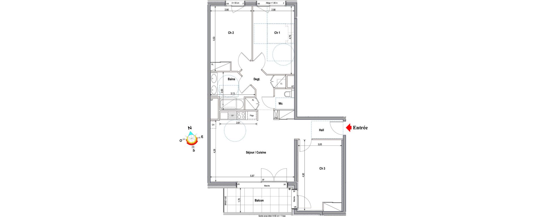 Appartement T4 de 87,88 m2 &agrave; Annemasse Centre