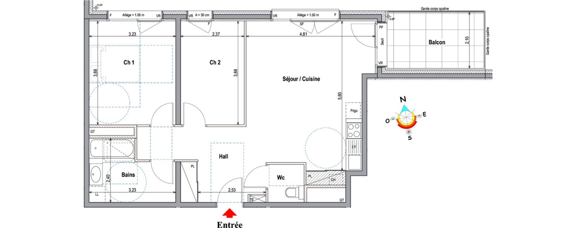 Appartement T3 de 64,99 m2 &agrave; Annemasse Centre
