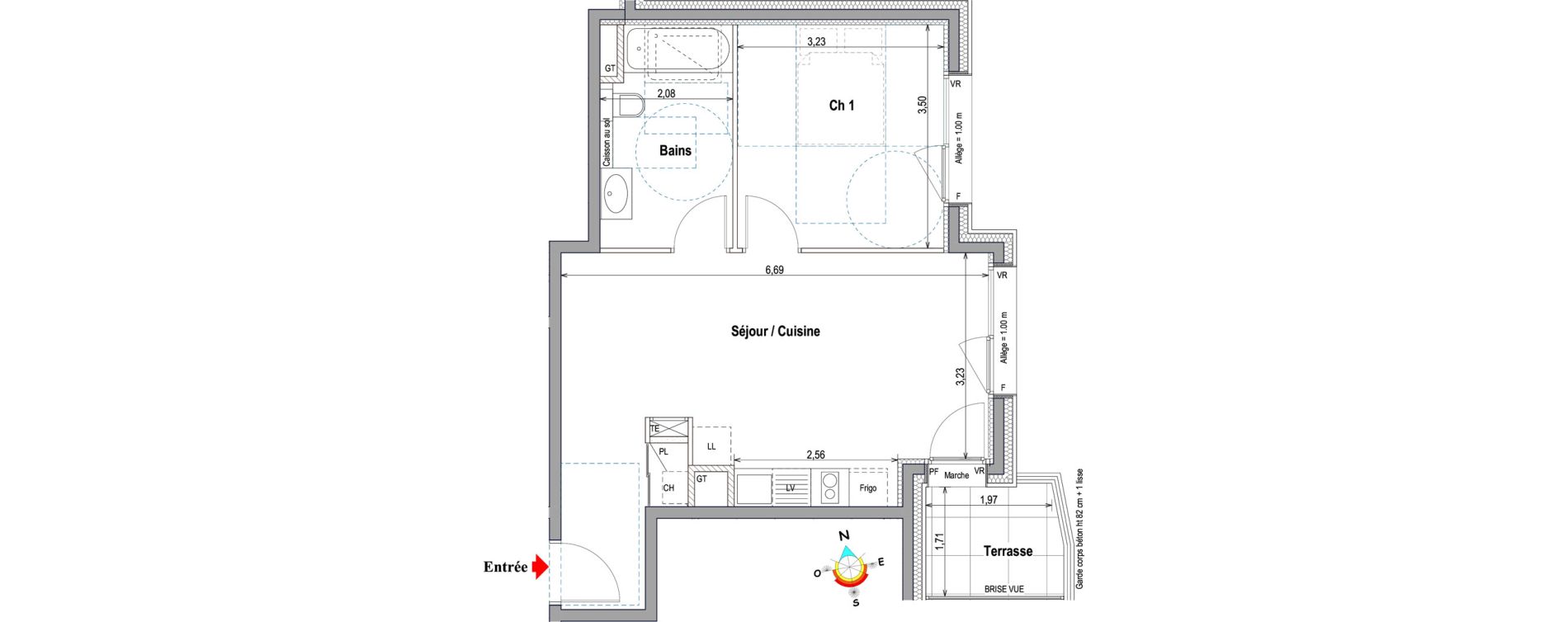 Appartement T2 de 45,05 m2 &agrave; Annemasse Centre