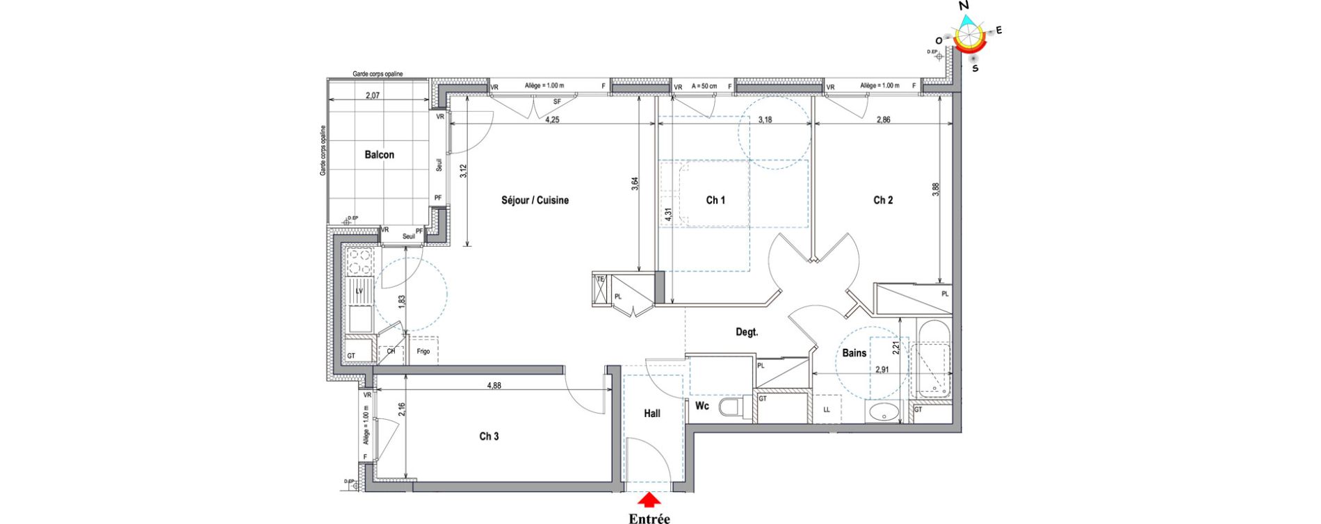 Appartement T4 de 80,76 m2 &agrave; Annemasse Centre