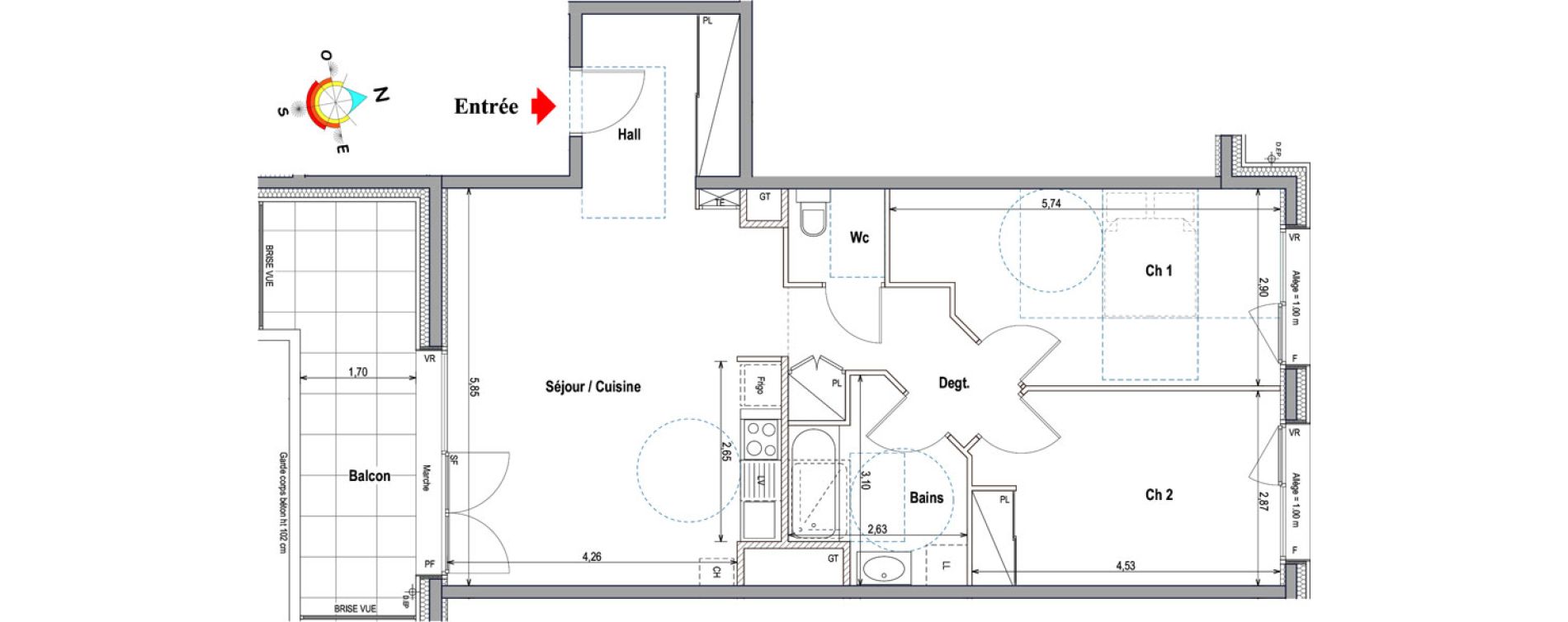 Appartement T3 de 73,99 m2 &agrave; Annemasse Centre