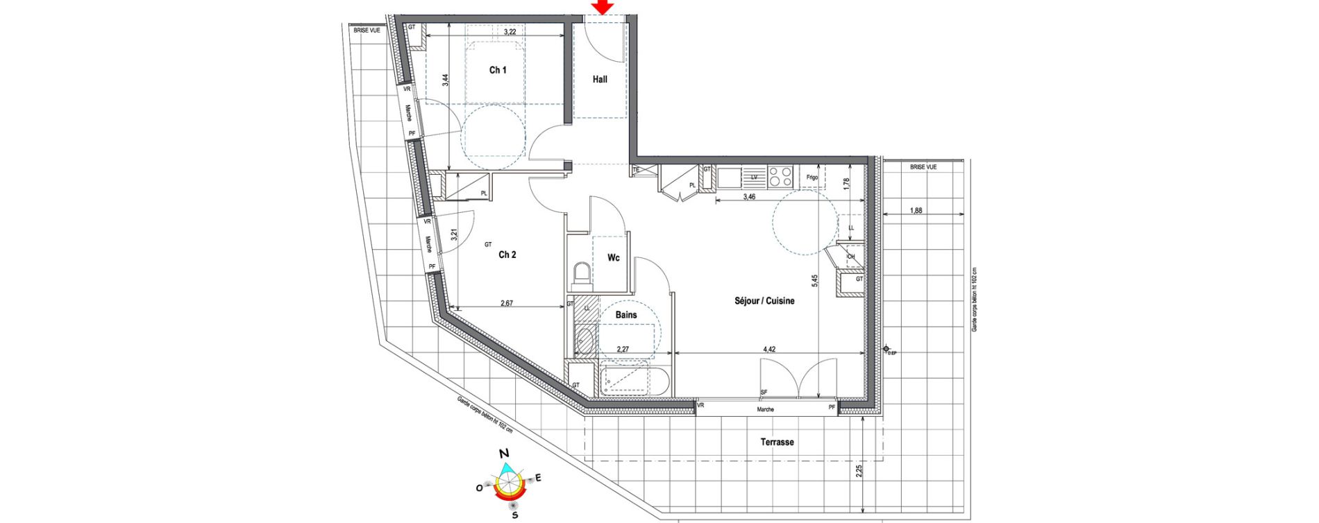 Appartement T3 de 62,44 m2 &agrave; Annemasse Centre