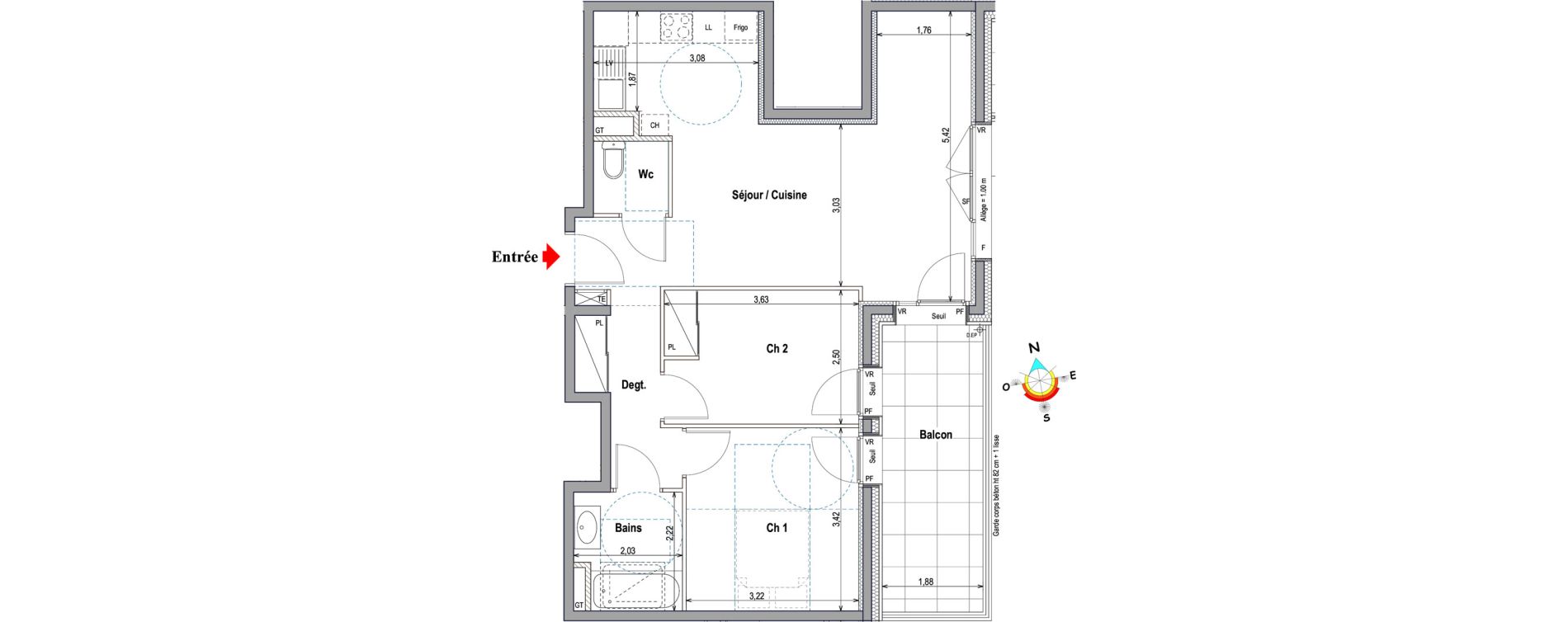 Appartement T3 de 61,09 m2 &agrave; Annemasse Centre