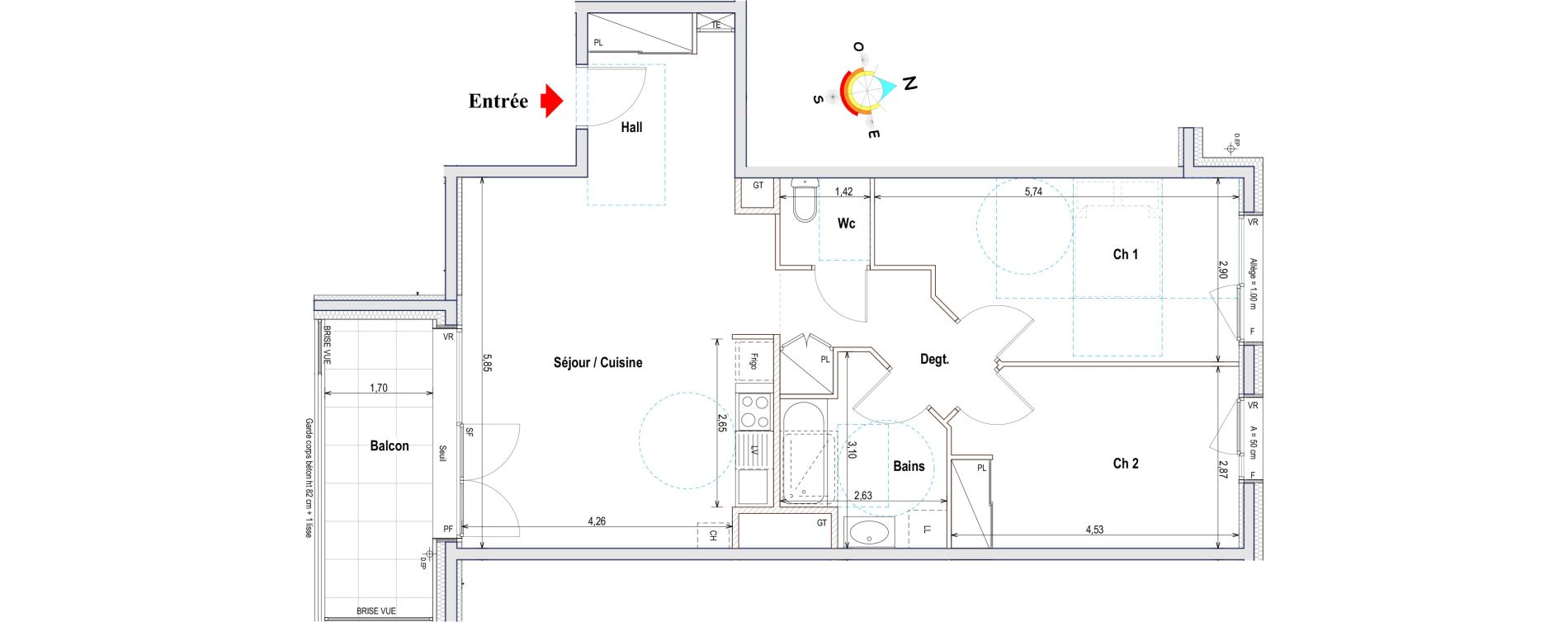 Appartement T3 de 74,24 m2 &agrave; Annemasse Centre