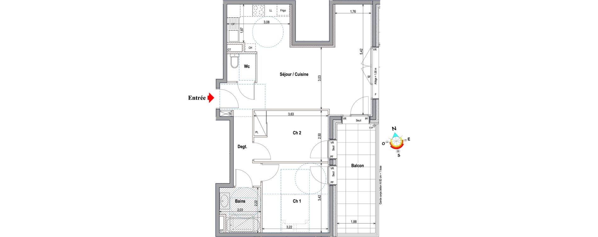 Appartement T3 de 60,12 m2 &agrave; Annemasse Centre