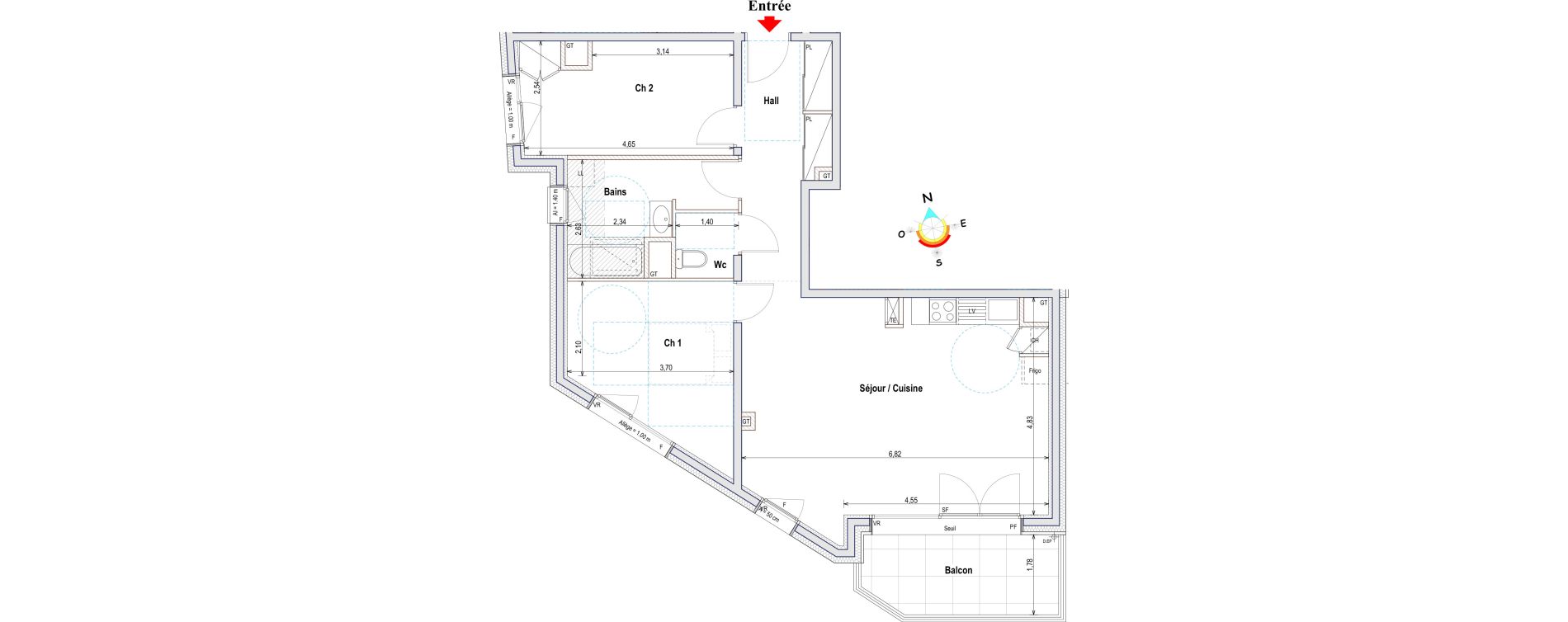 Appartement T3 de 74,44 m2 &agrave; Annemasse Centre