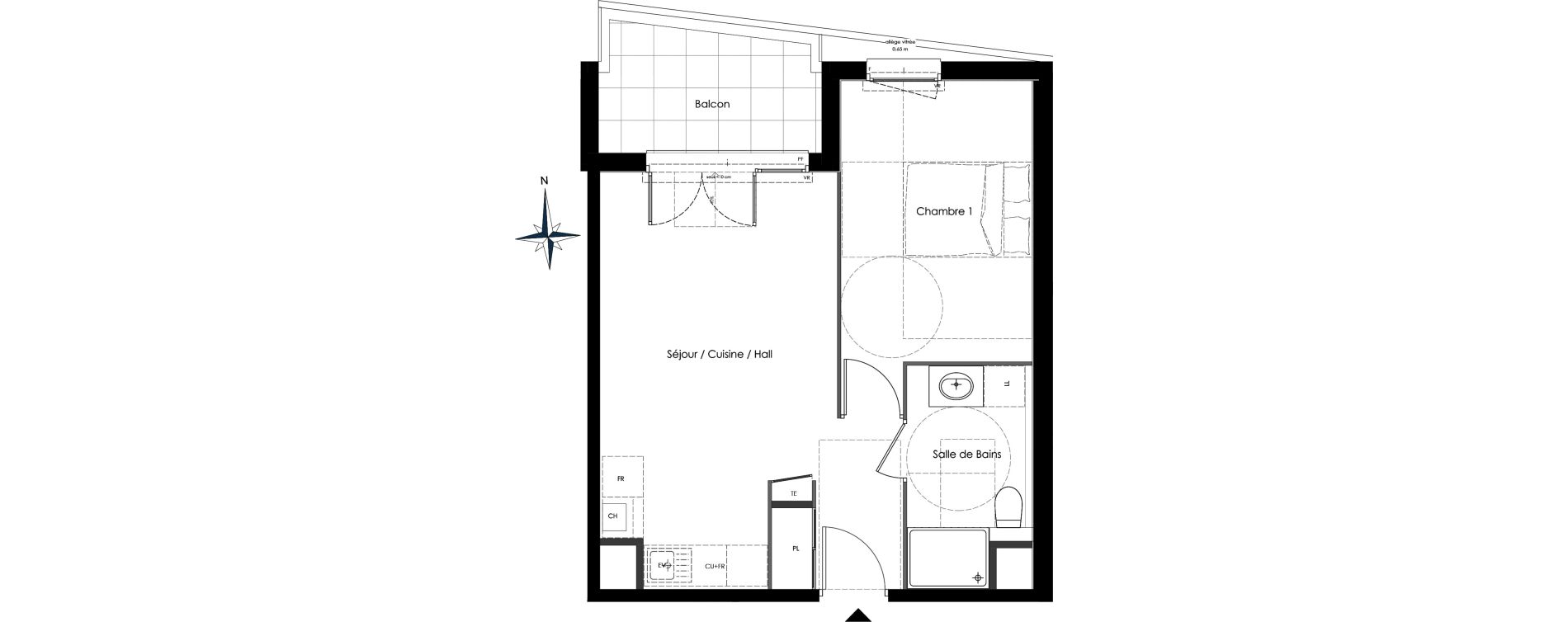 Appartement T2 de 41,05 m2 &agrave; Annemasse Brouaz