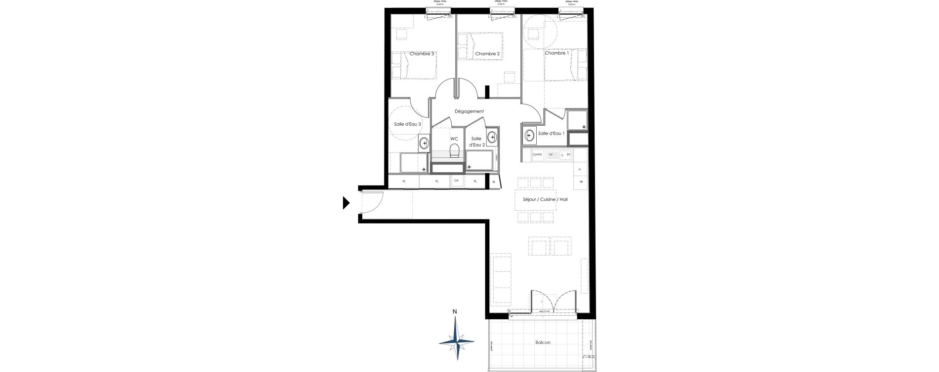 Appartement T4 de 92,38 m2 &agrave; Annemasse Brouaz