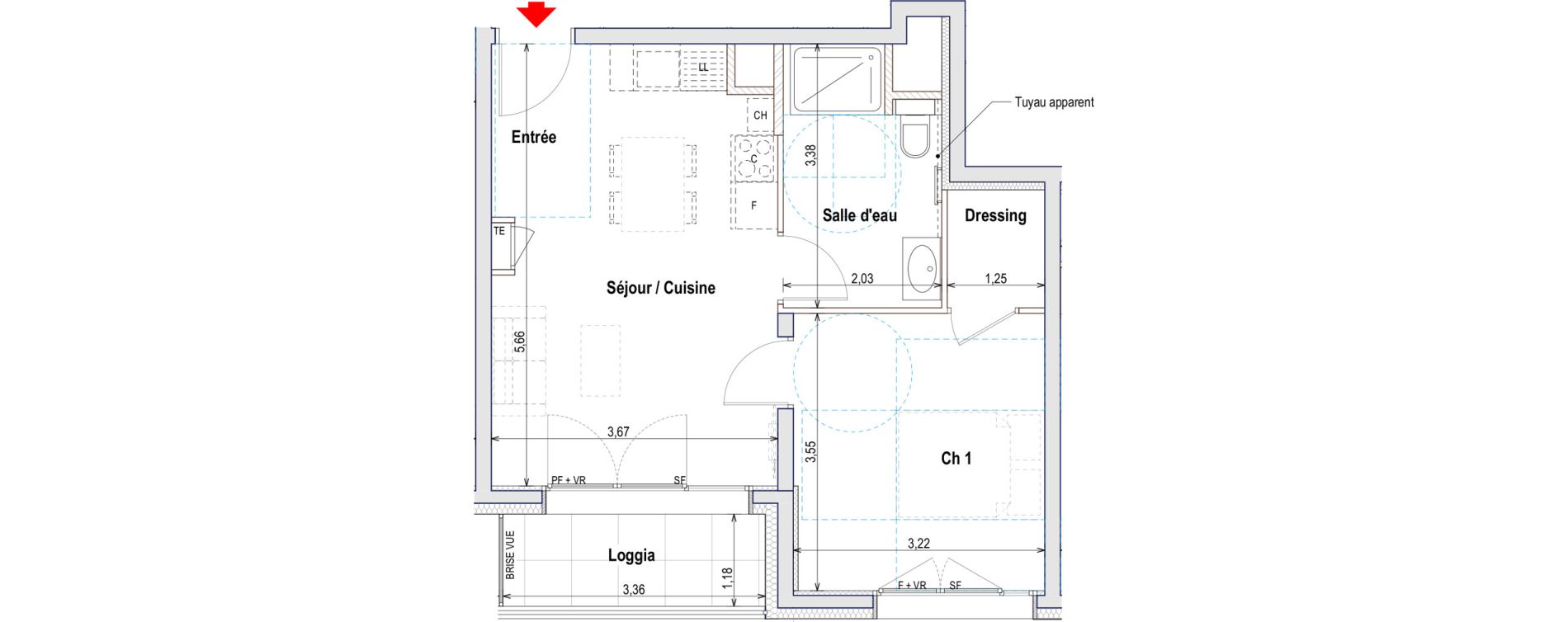 Appartement T2 de 39,77 m2 &agrave; Annemasse Centre