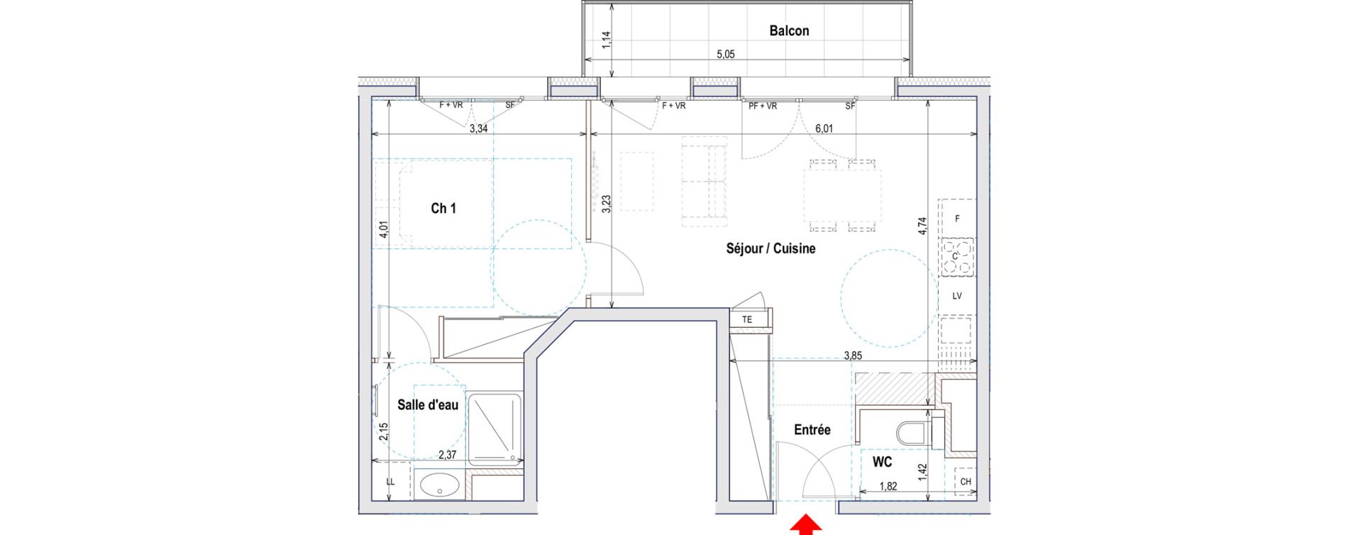 Appartement T2 de 47,24 m2 &agrave; Annemasse Centre