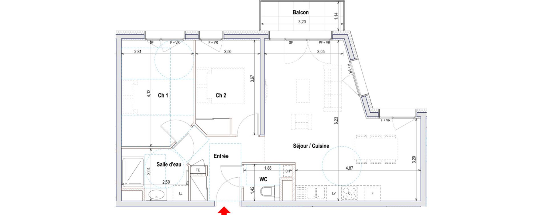 Appartement T3 de 61,55 m2 &agrave; Annemasse Centre