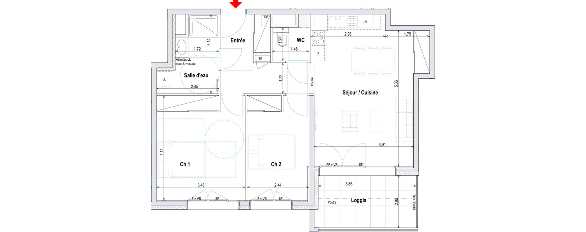 Appartement T3 de 64,28 m2 &agrave; Annemasse Centre