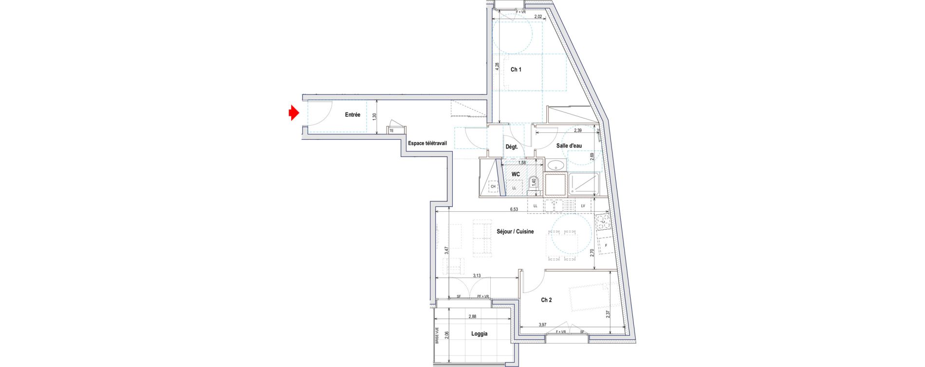 Appartement T3 de 66,55 m2 &agrave; Annemasse Centre