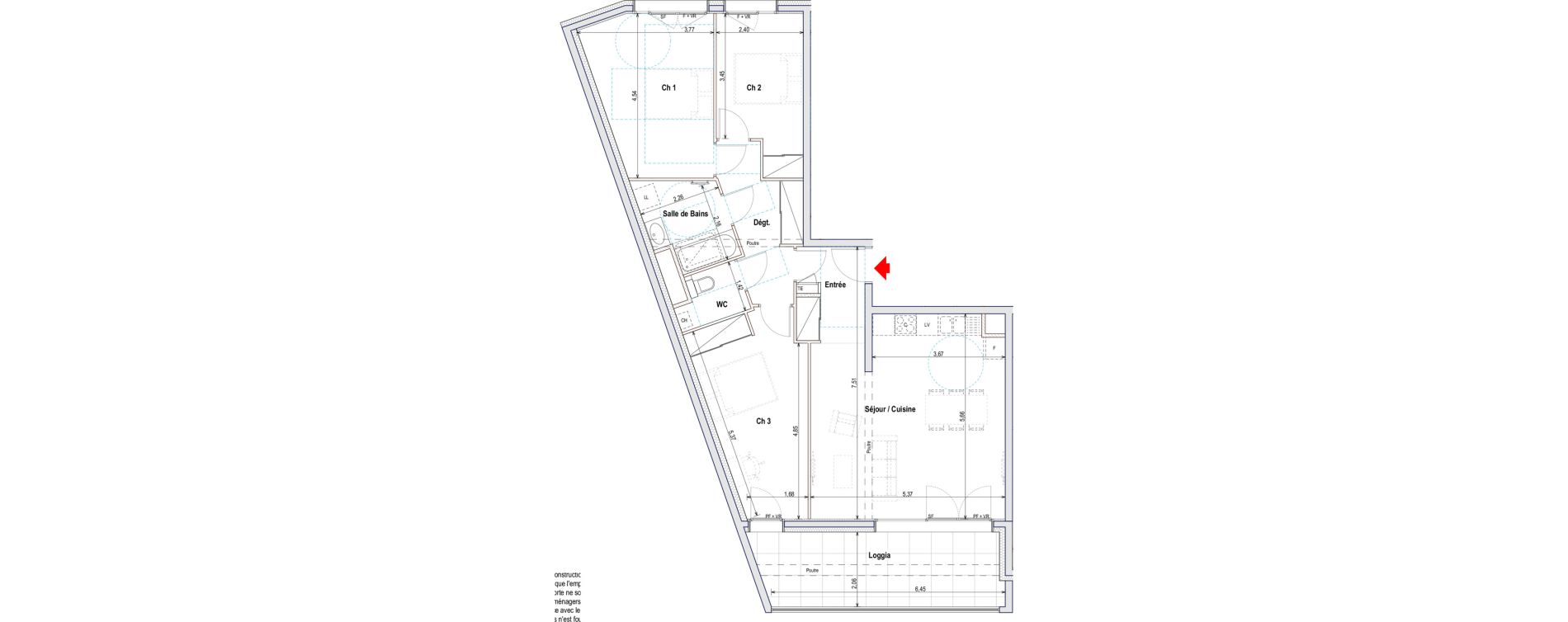 Appartement T4 de 85,87 m2 &agrave; Annemasse Centre