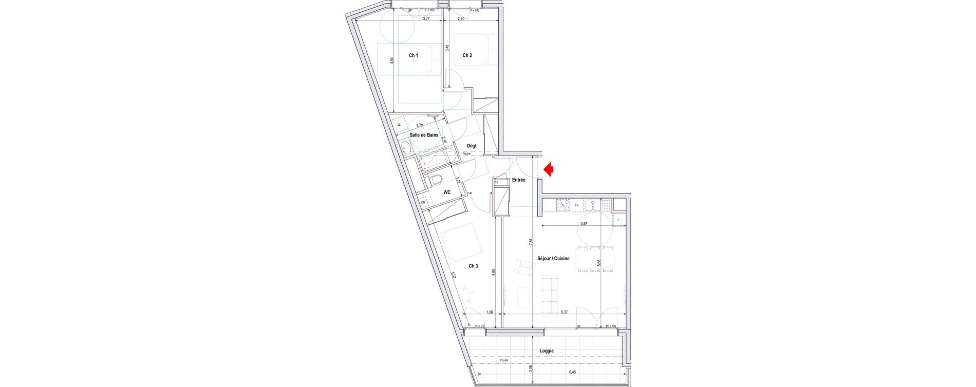 Appartement T4 de 86,02 m2 &agrave; Annemasse Centre