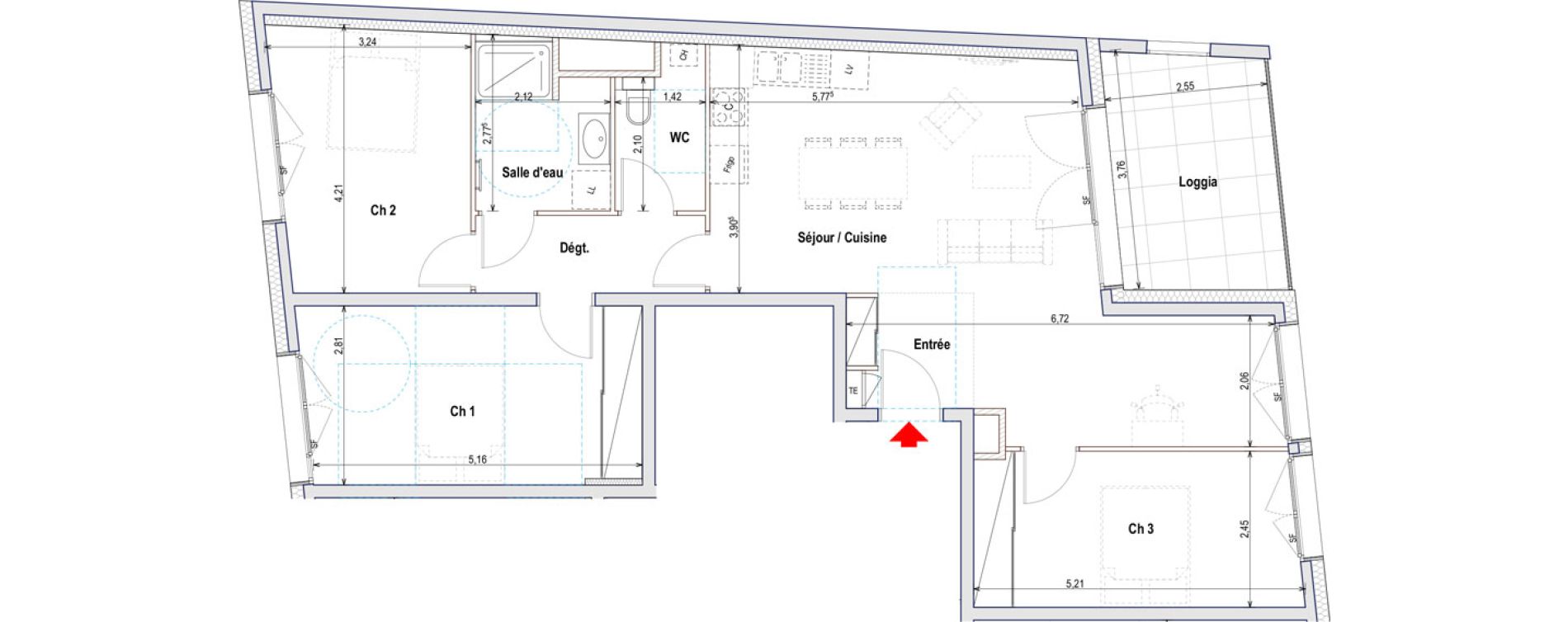 Appartement T4 de 88,90 m2 &agrave; Annemasse Centre