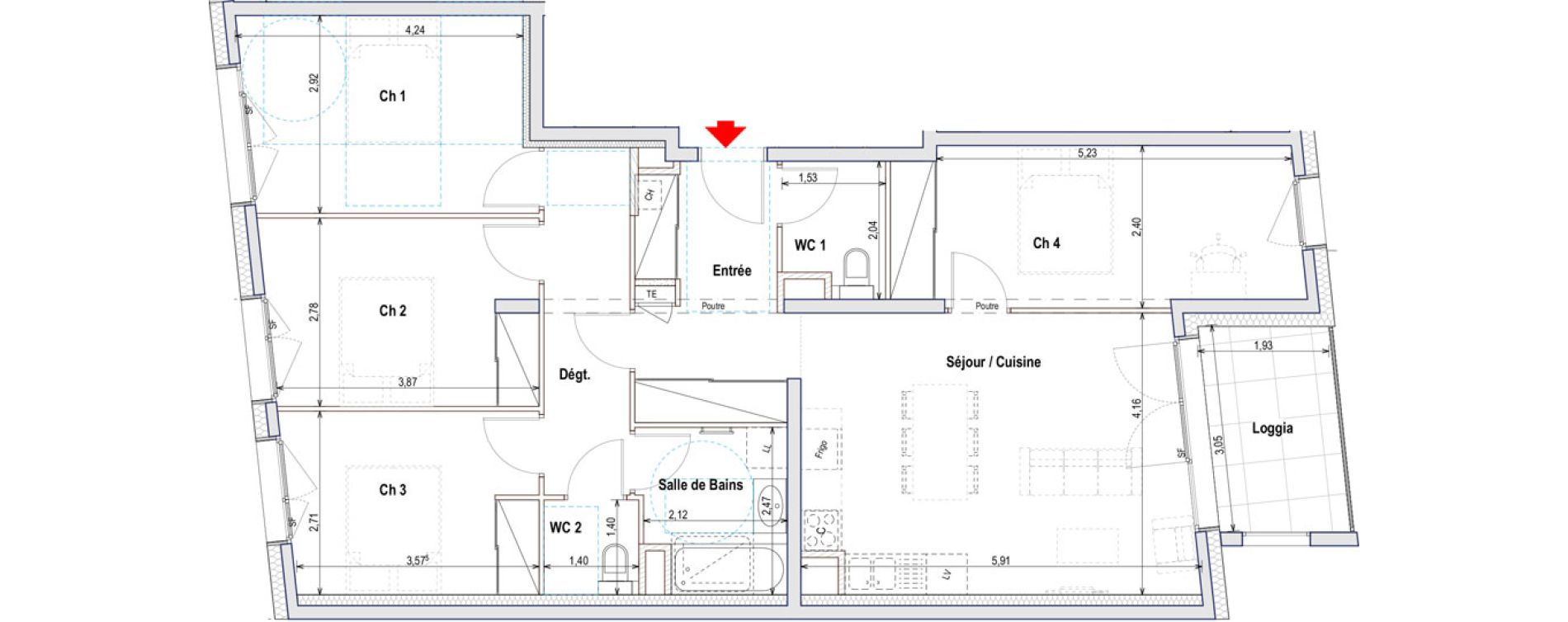 Appartement T5 de 94,92 m2 &agrave; Annemasse Centre