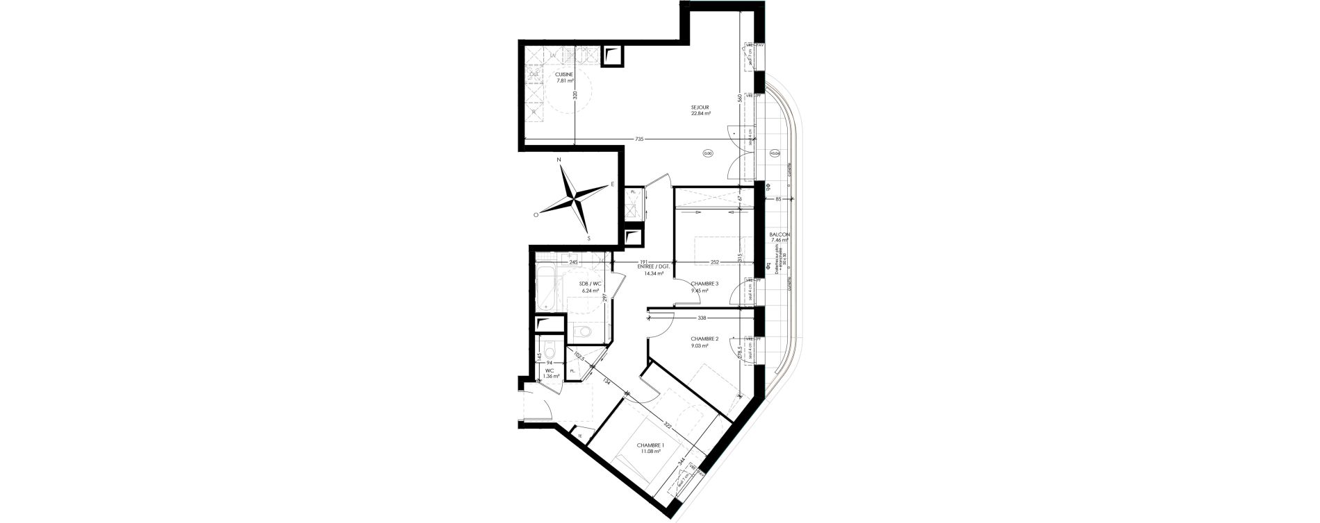 Appartement T4 de 82,15 m2 &agrave; Annemasse Centre