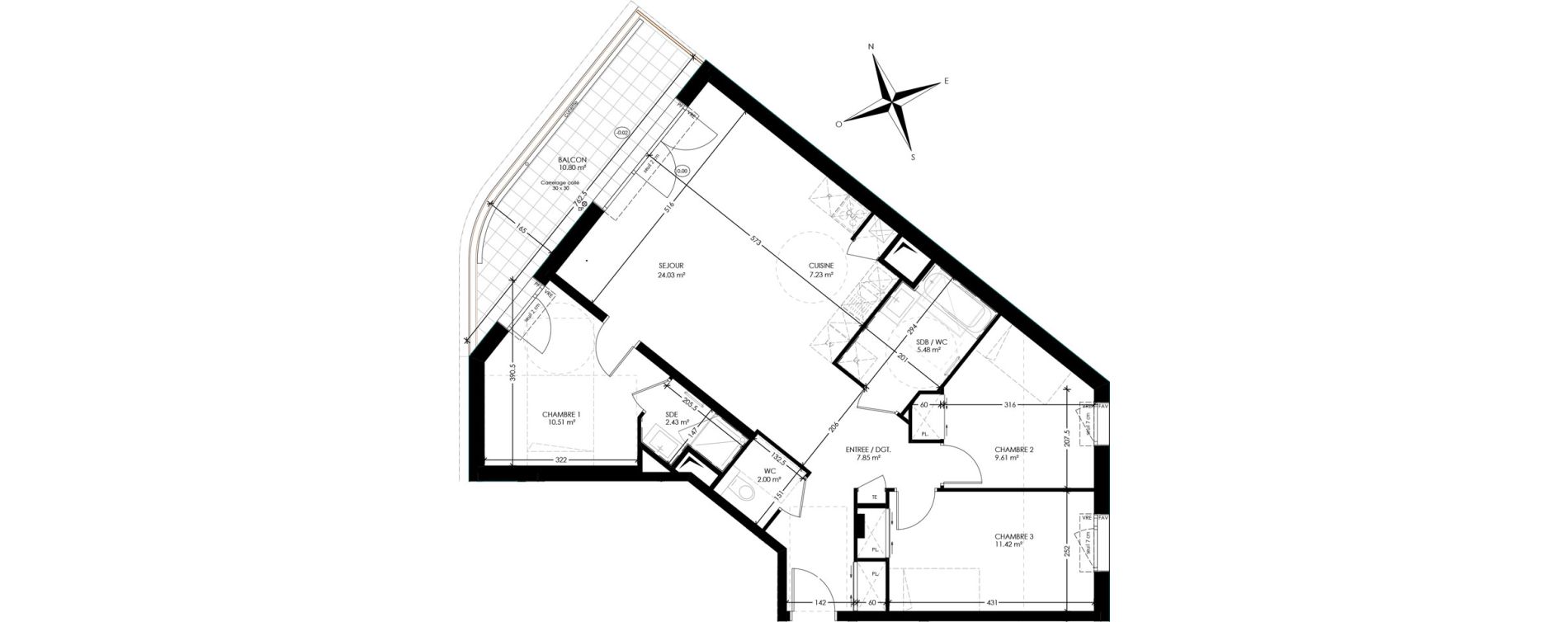 Appartement T4 de 80,56 m2 &agrave; Annemasse Centre