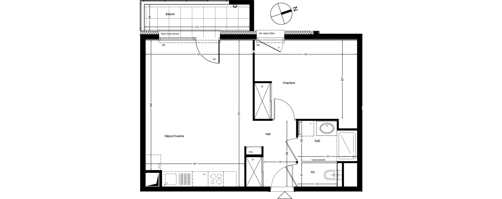 Appartement T2 de 44,75 m2 &agrave; Annemasse Gare