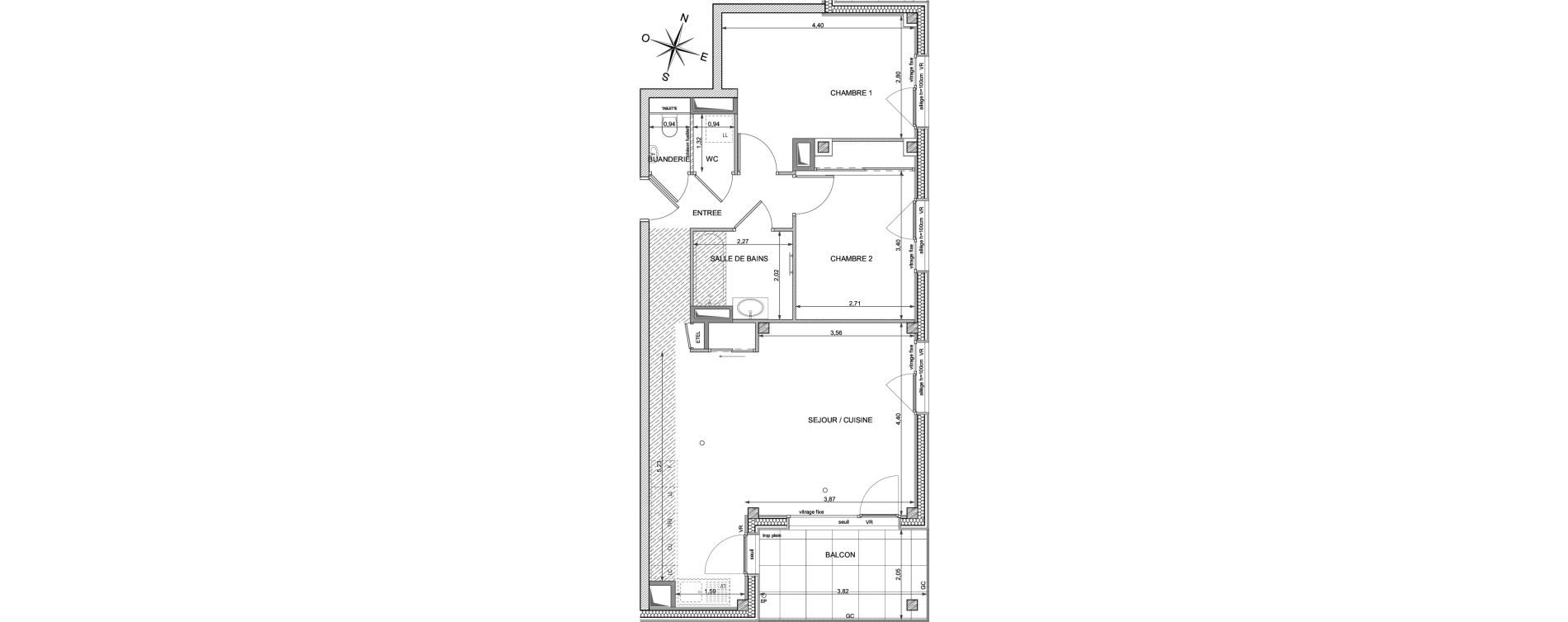 Appartement T3 de 66,70 m2 &agrave; Annemasse Vernand