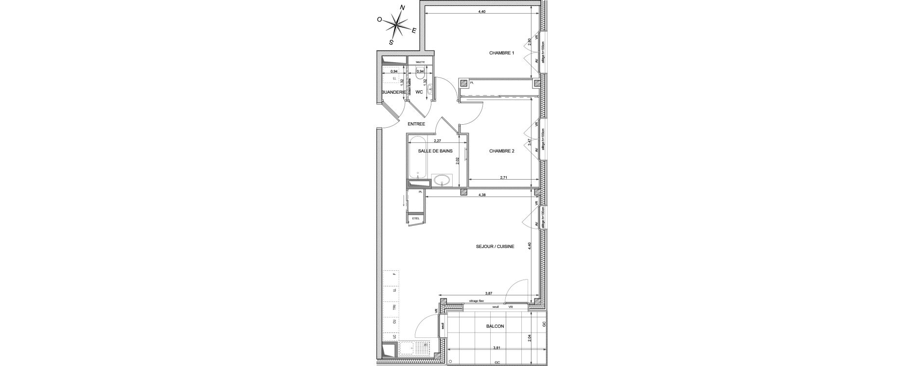 Appartement T3 de 67,17 m2 &agrave; Annemasse Vernand