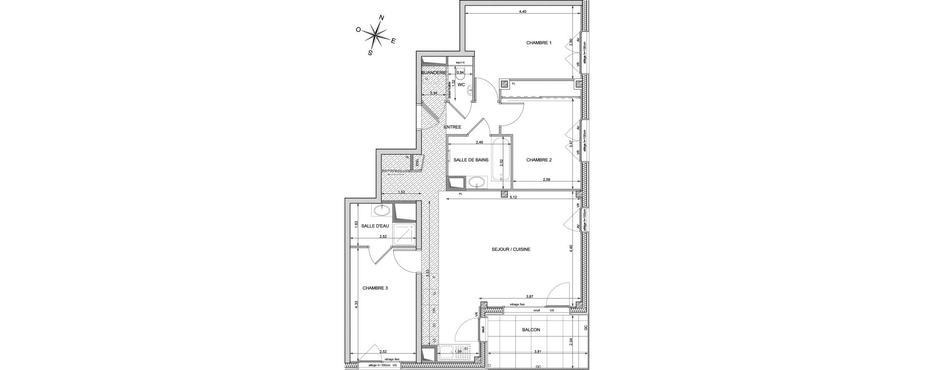 Appartement T4 de 84,26 m2 &agrave; Annemasse Vernand