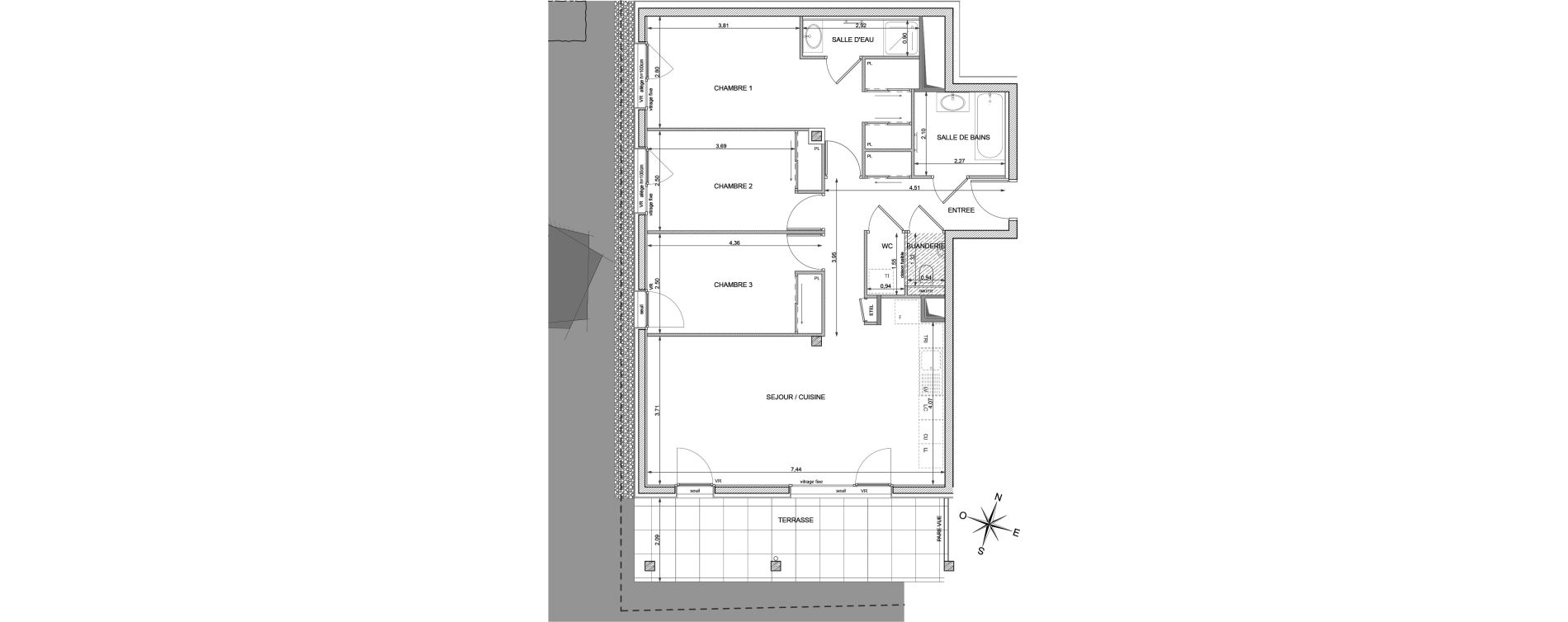 Appartement T4 de 87,23 m2 &agrave; Annemasse Vernand