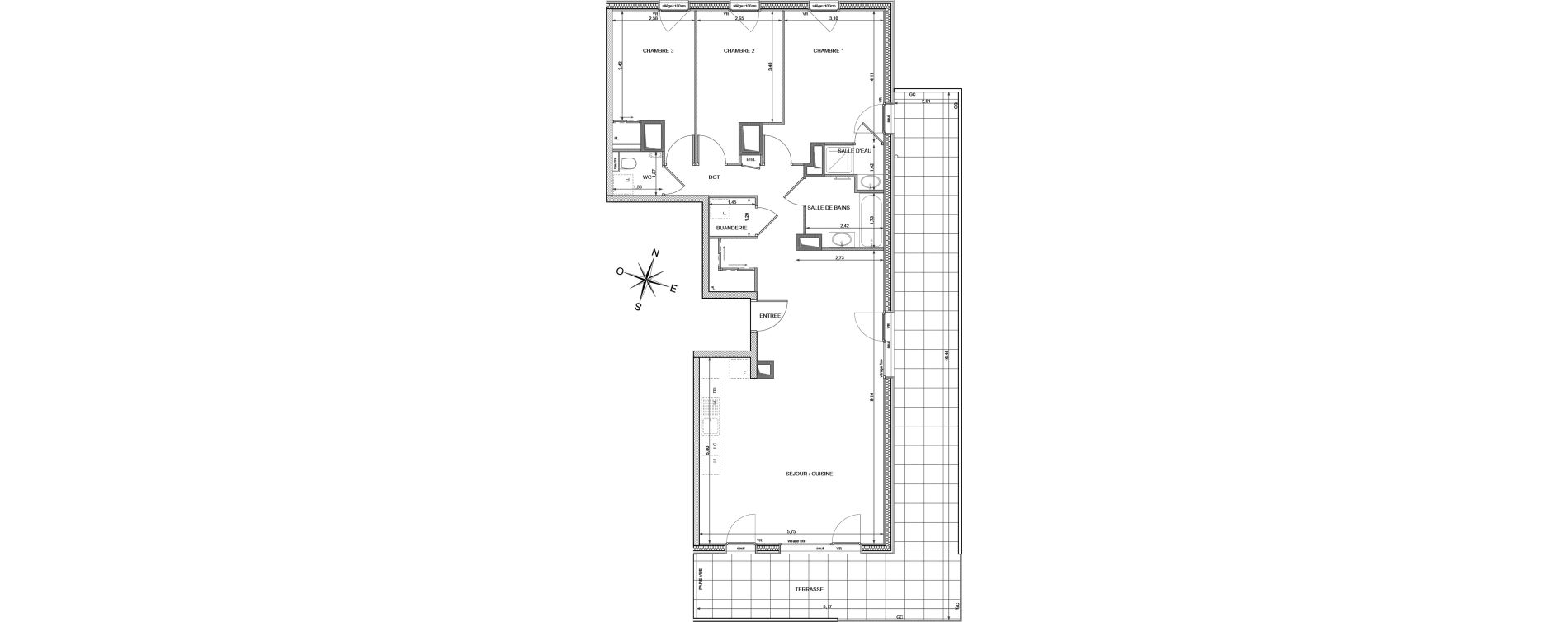 Appartement T4 de 101,27 m2 &agrave; Annemasse Vernand
