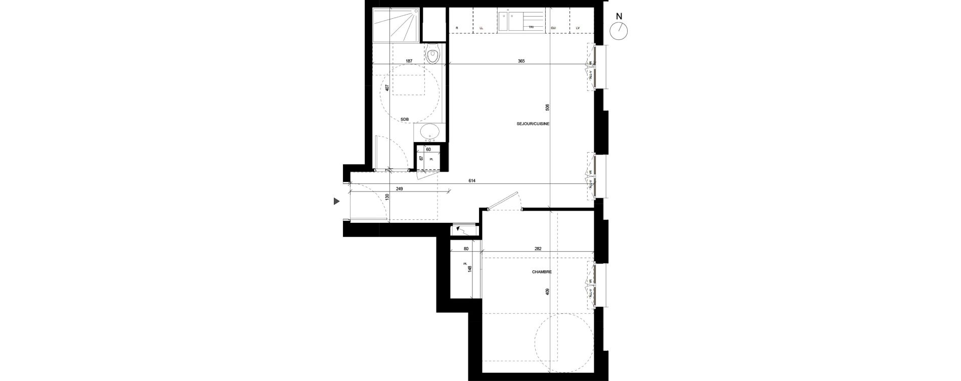 Appartement T2 de 41,53 m2 &agrave; Annemasse Chateau rouge