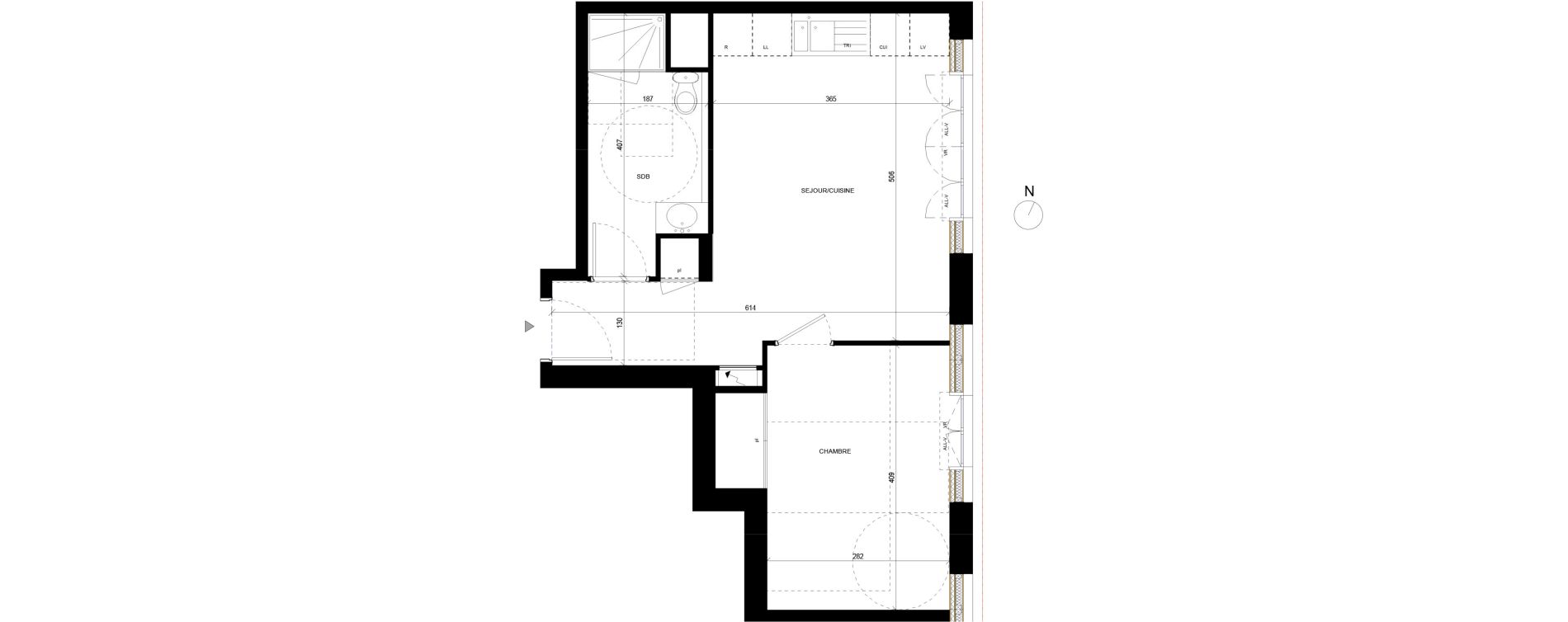 Appartement T2 de 41,54 m2 &agrave; Annemasse Chateau rouge