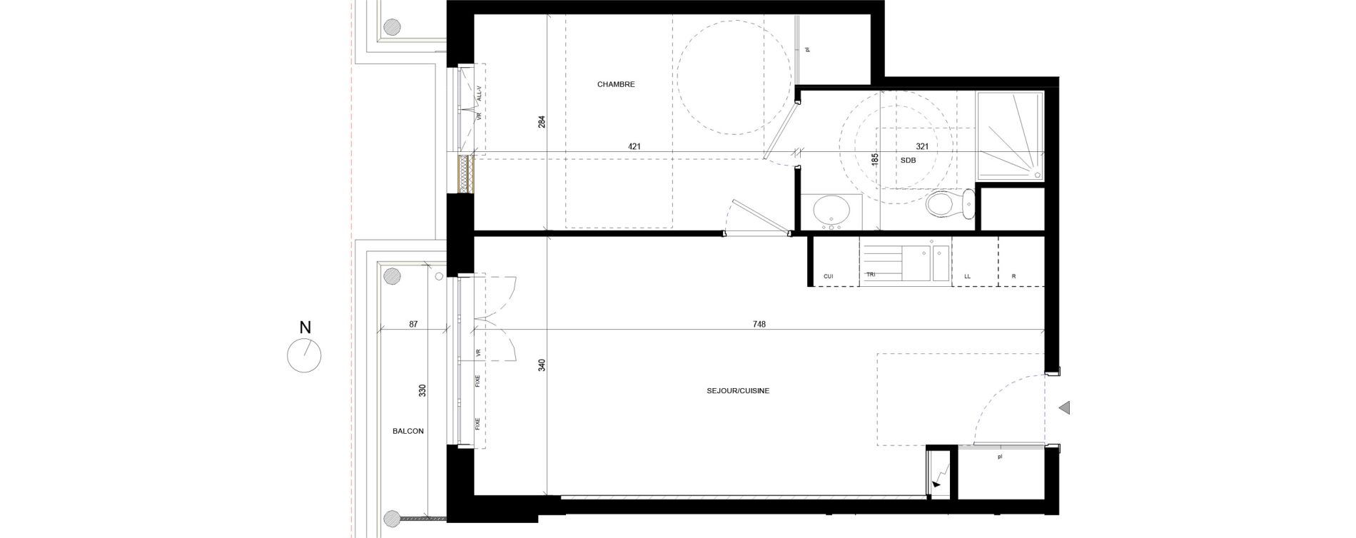 Appartement T2 de 43,46 m2 &agrave; Annemasse Chateau rouge