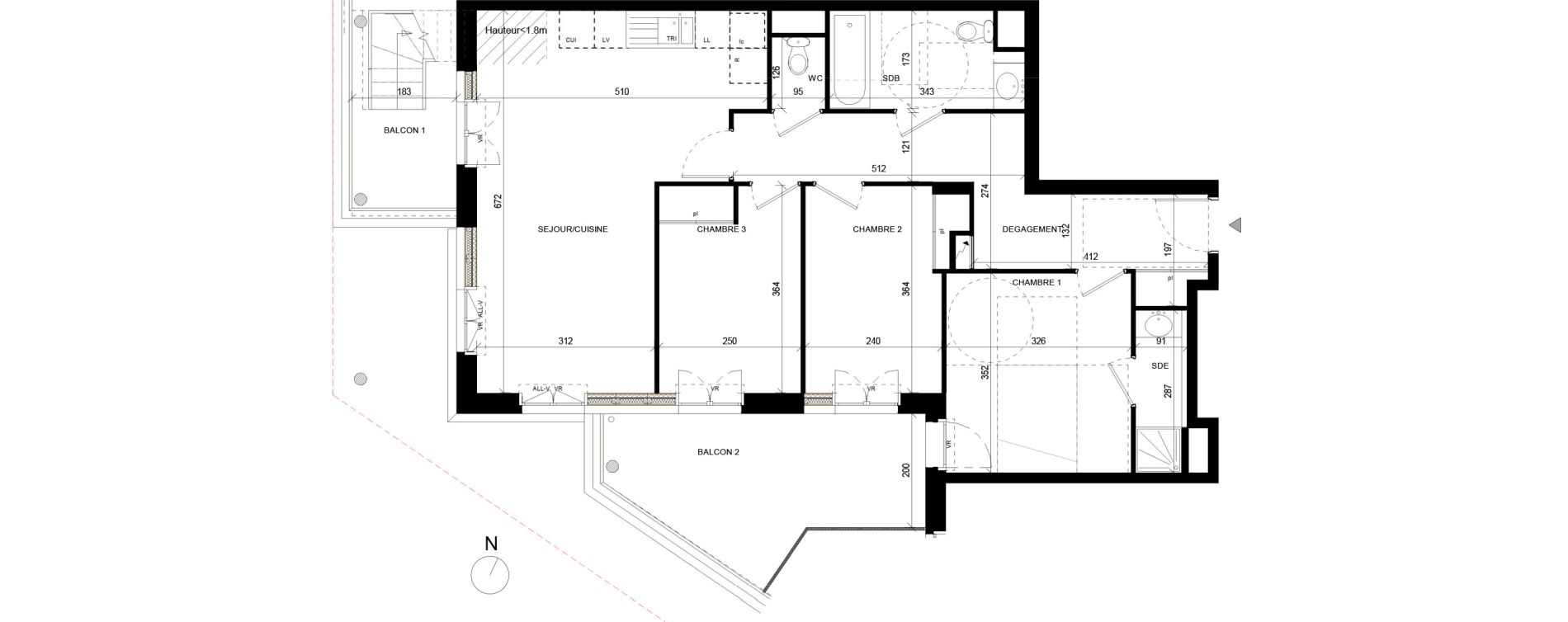 Appartement T4 de 76,41 m2 &agrave; Annemasse Chateau rouge